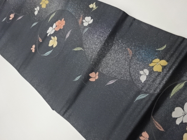 JAPANESE NAGOYA OBI / WOVEN FLOWER ARABESQUE